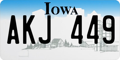IA license plate AKJ449