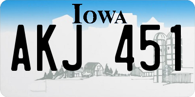 IA license plate AKJ451