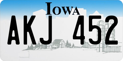 IA license plate AKJ452