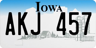 IA license plate AKJ457