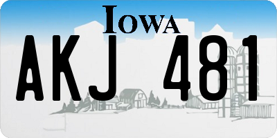 IA license plate AKJ481