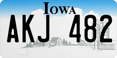 IA license plate AKJ482