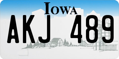 IA license plate AKJ489
