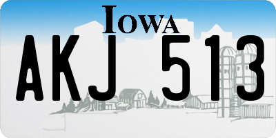IA license plate AKJ513
