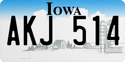 IA license plate AKJ514