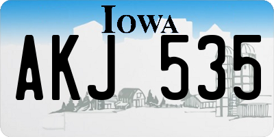 IA license plate AKJ535