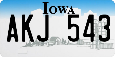 IA license plate AKJ543