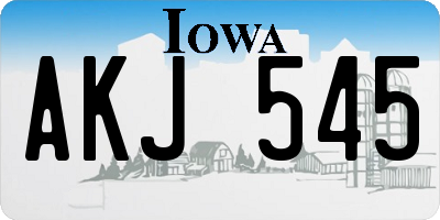 IA license plate AKJ545