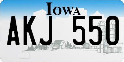 IA license plate AKJ550
