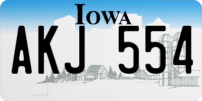 IA license plate AKJ554