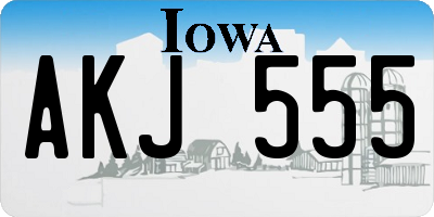 IA license plate AKJ555