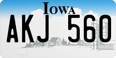 IA license plate AKJ560