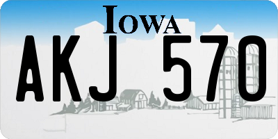 IA license plate AKJ570