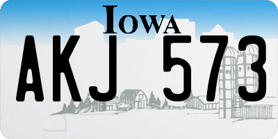 IA license plate AKJ573