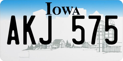 IA license plate AKJ575