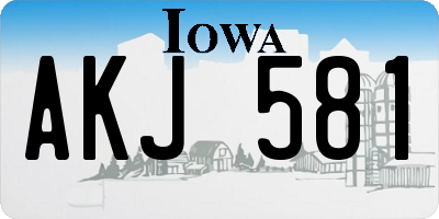IA license plate AKJ581