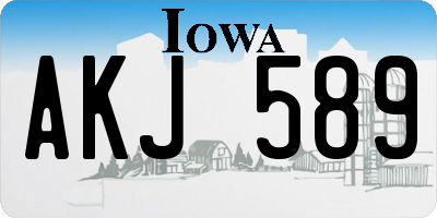 IA license plate AKJ589