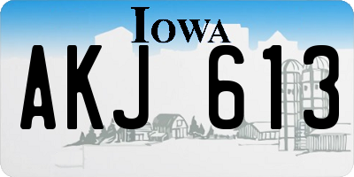 IA license plate AKJ613