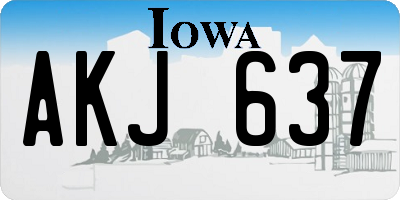 IA license plate AKJ637
