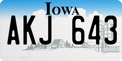 IA license plate AKJ643