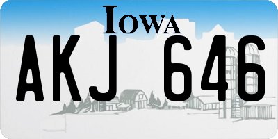 IA license plate AKJ646
