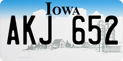 IA license plate AKJ652