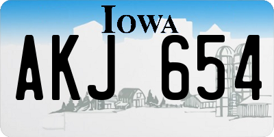 IA license plate AKJ654