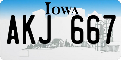 IA license plate AKJ667