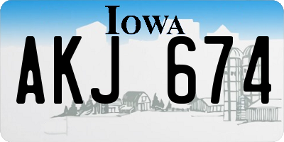 IA license plate AKJ674