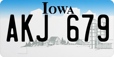 IA license plate AKJ679