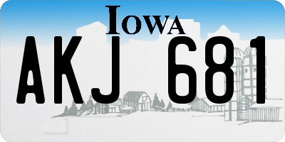 IA license plate AKJ681