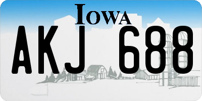 IA license plate AKJ688