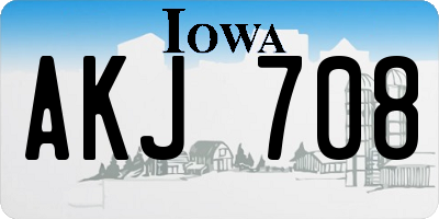 IA license plate AKJ708