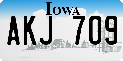 IA license plate AKJ709