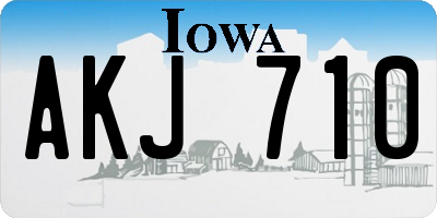 IA license plate AKJ710