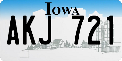 IA license plate AKJ721