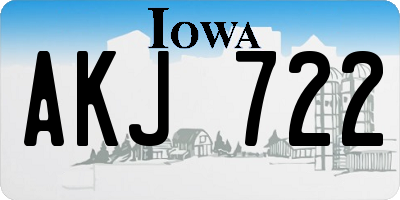 IA license plate AKJ722