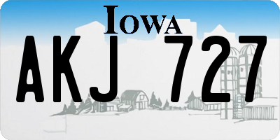 IA license plate AKJ727