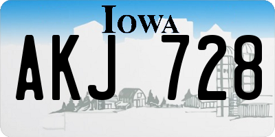 IA license plate AKJ728