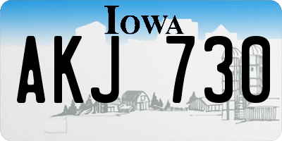 IA license plate AKJ730