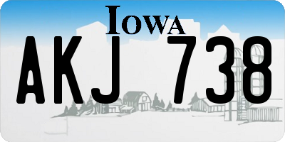 IA license plate AKJ738