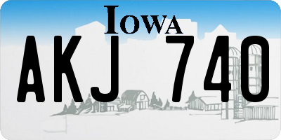 IA license plate AKJ740