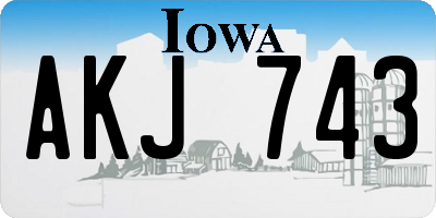 IA license plate AKJ743