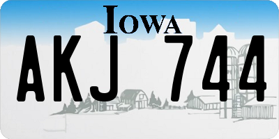 IA license plate AKJ744