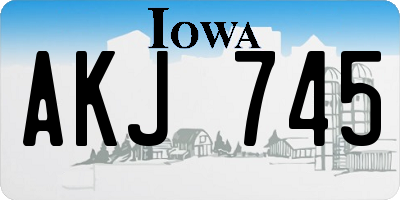 IA license plate AKJ745