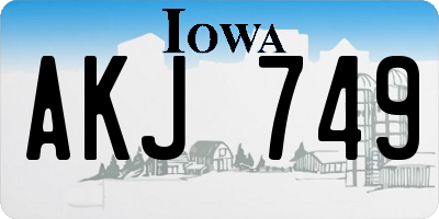IA license plate AKJ749