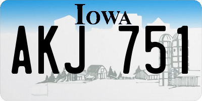 IA license plate AKJ751
