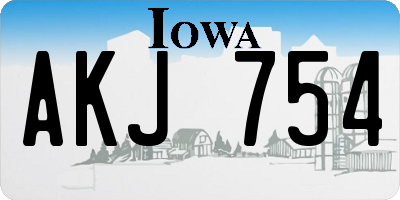 IA license plate AKJ754