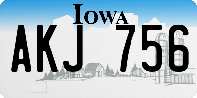 IA license plate AKJ756