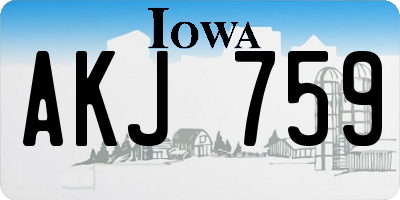 IA license plate AKJ759
